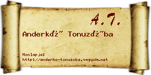 Anderkó Tonuzóba névjegykártya